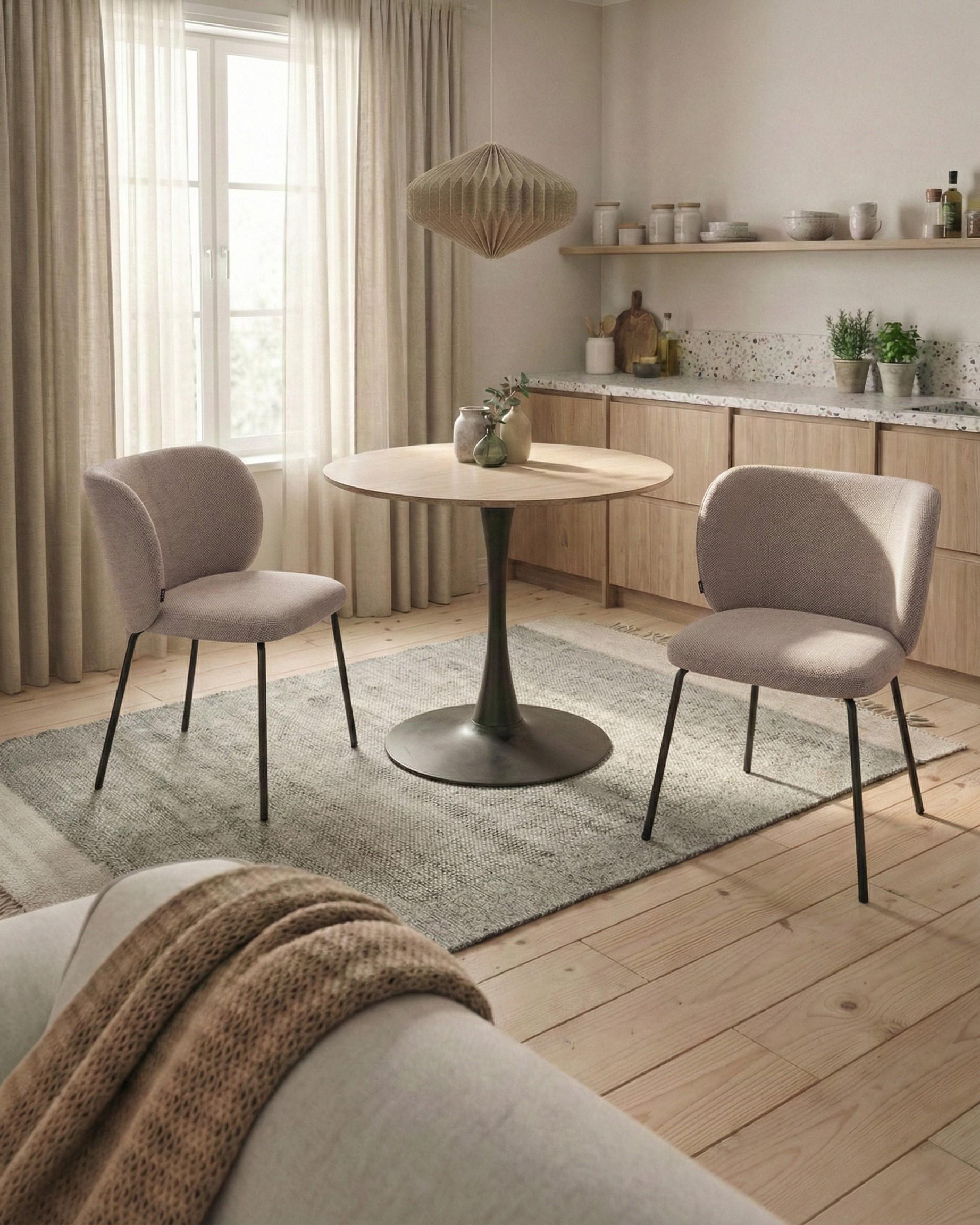 Set van 2 eetkamerstoelen CALERA Stof Taupe