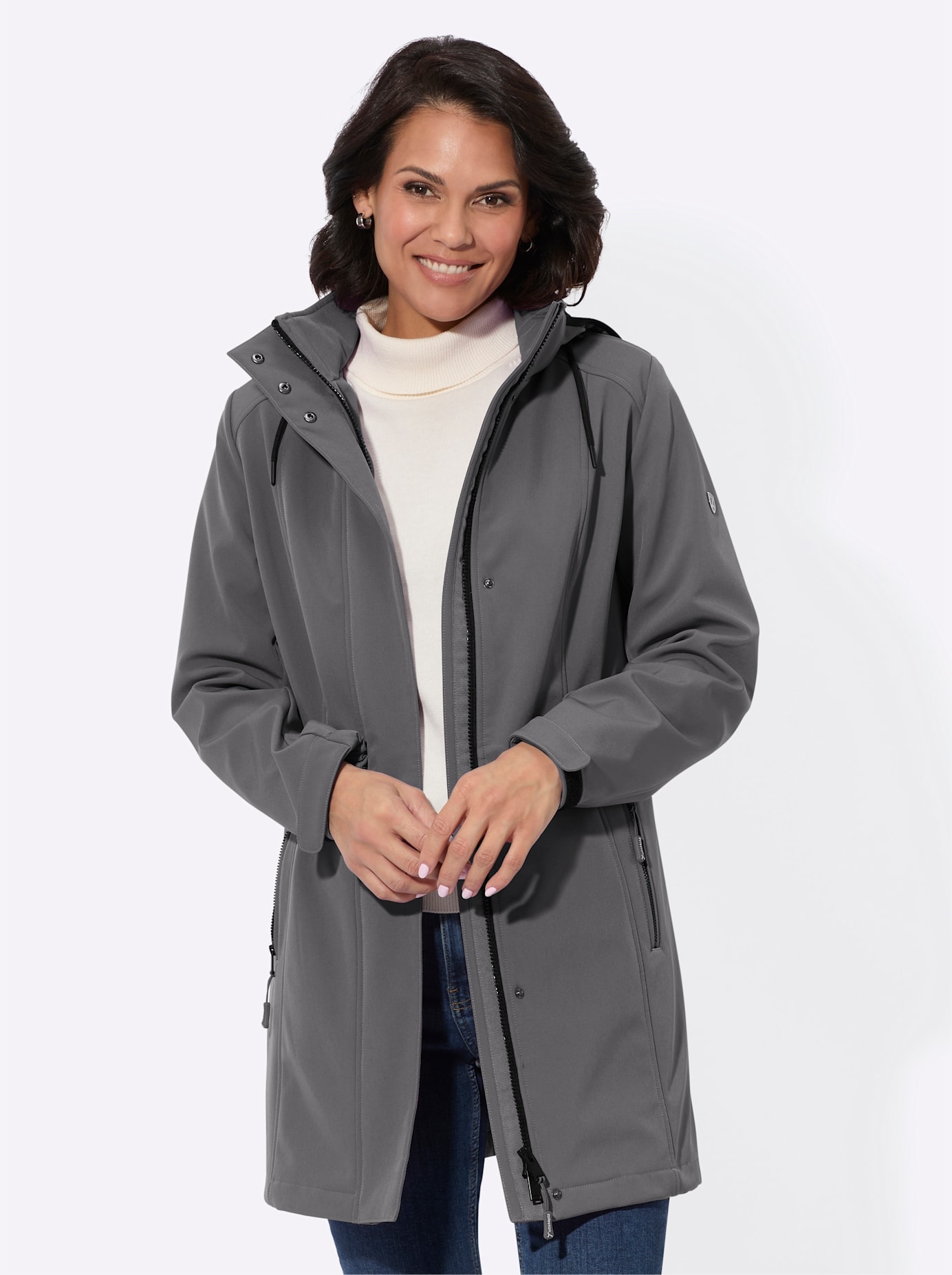 Casual Looks Softshelljacke mit Kapuze