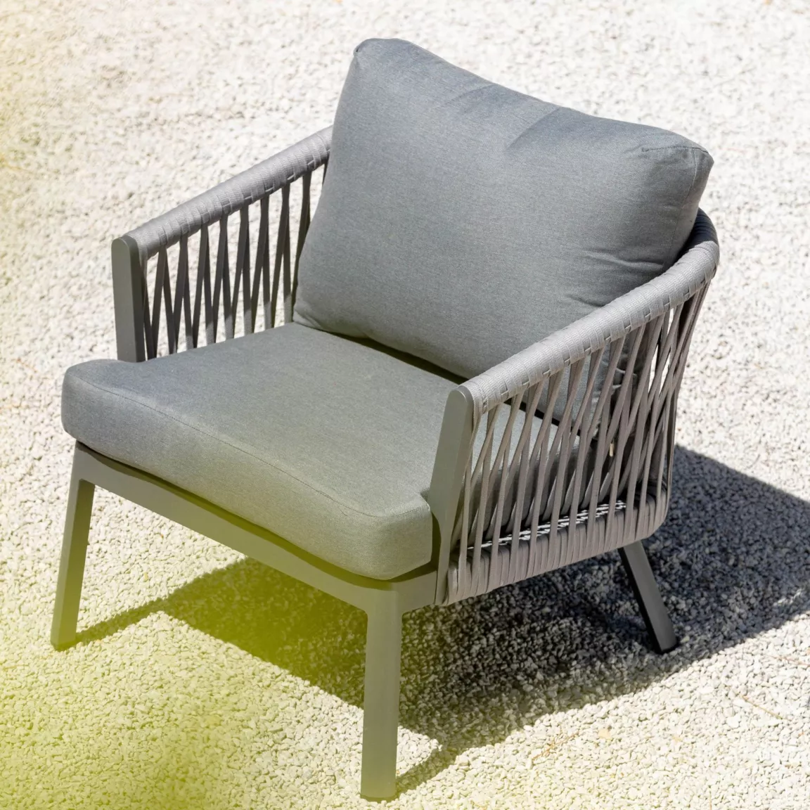 Salon de jardin en aluminium 5 places 4 pcs Amalfi Gris anthracite