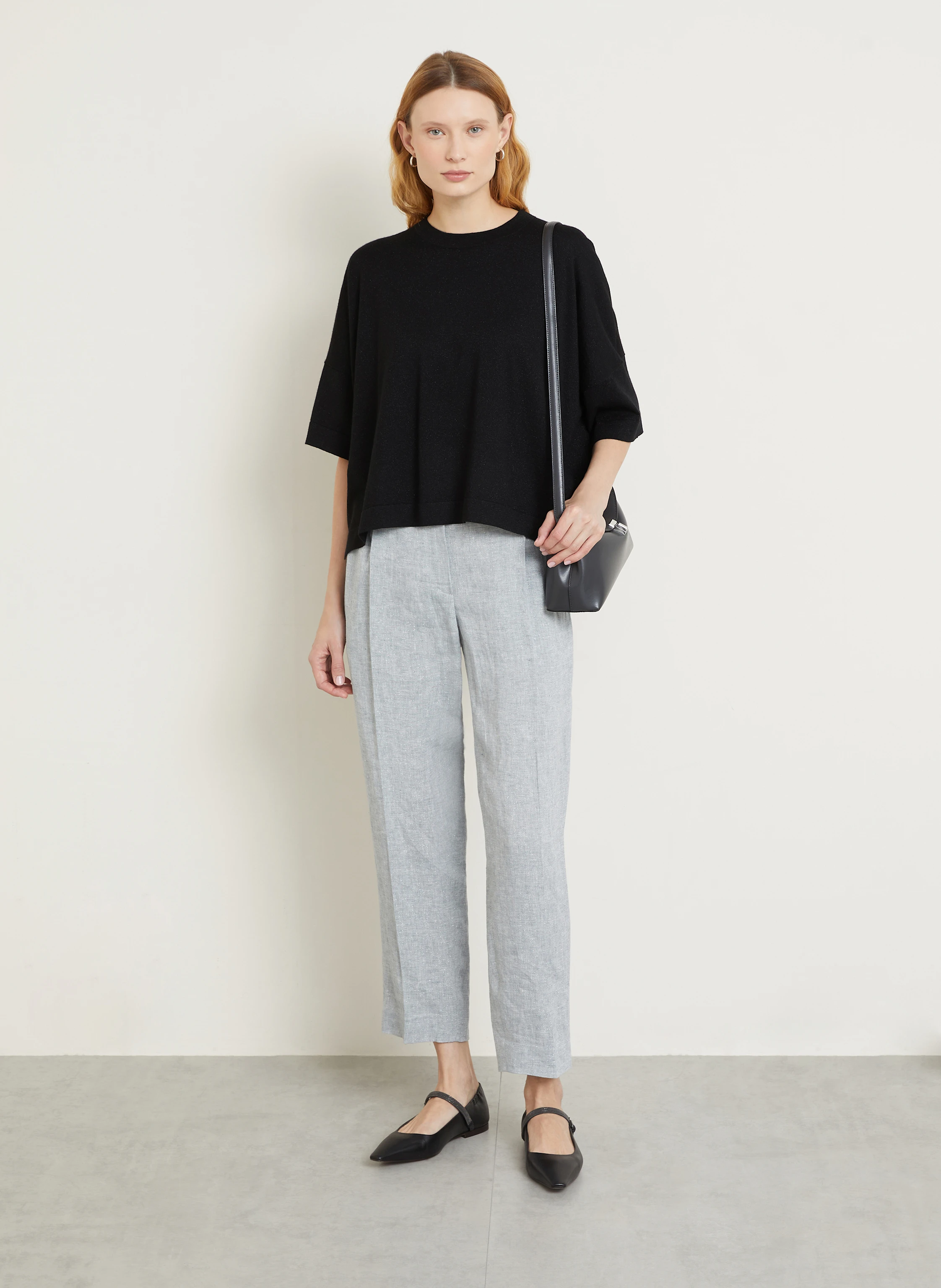 BRUNELLO CUCINELLI Strickshirt mit Cashmere und Glitzergarn