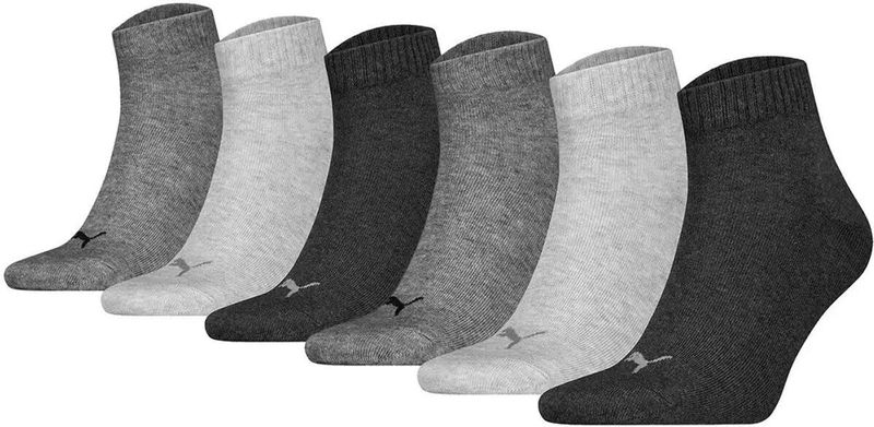 Puma - Quarter Sokken - Zwart - Katoenmix - Voordeelverpakking 6 Paar