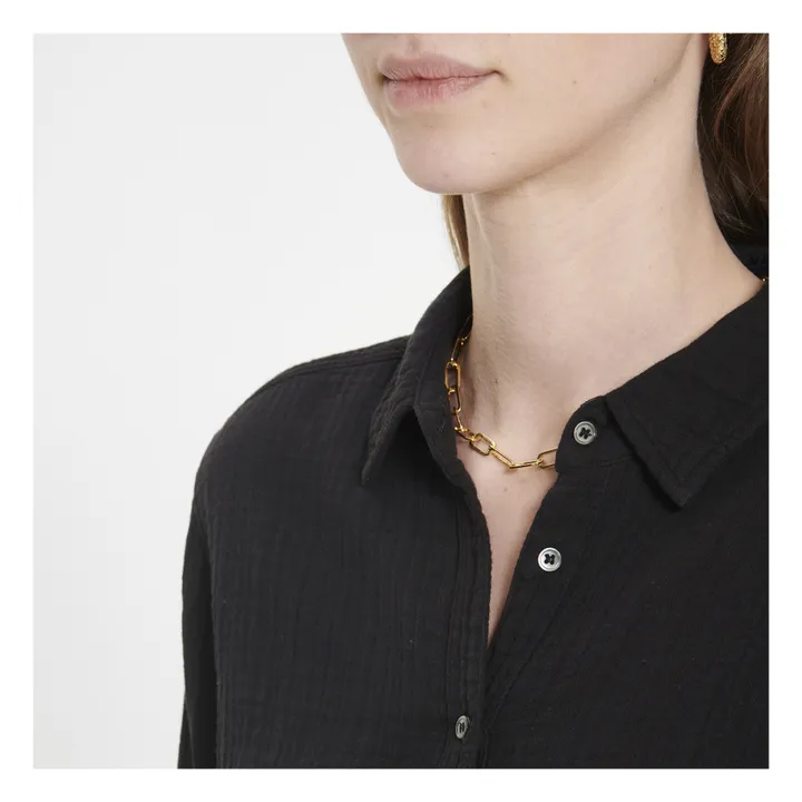 Xirena Chemise Scout Gaze de Coton | Noir