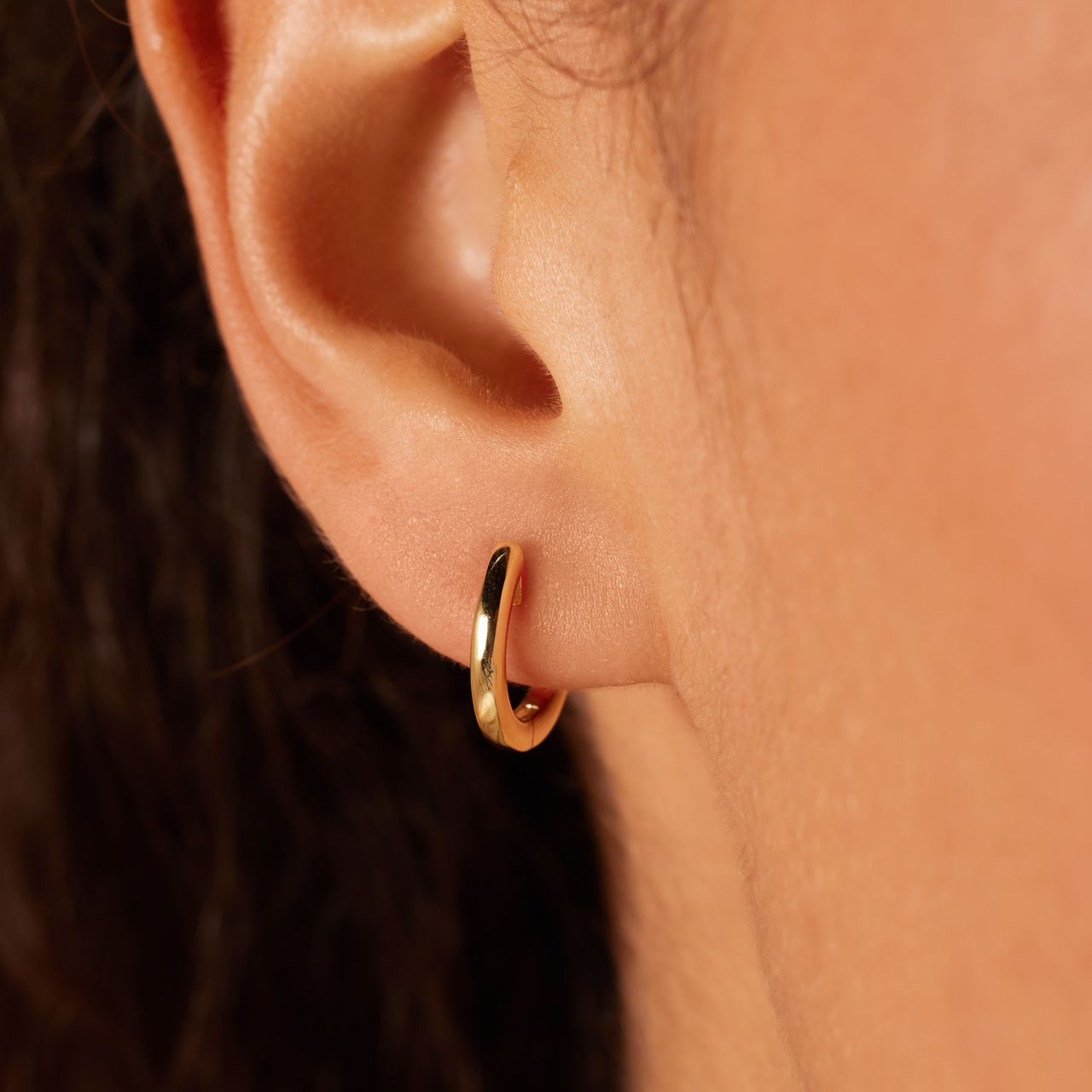 Zilveren goldplated oorringen 14mm