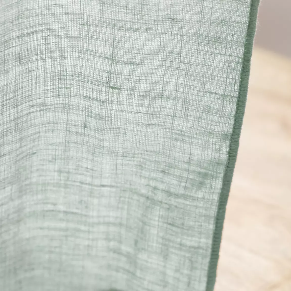 Rideau lin lavé ajustable (140 x max 270 cm) Louise Vert eucalyptus