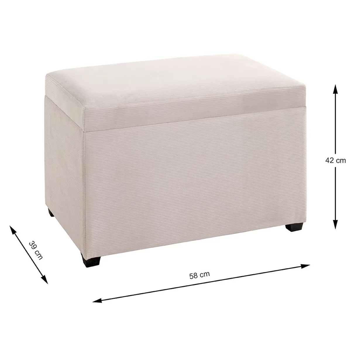 Pegane Coffre de Rangement - Velours Crème