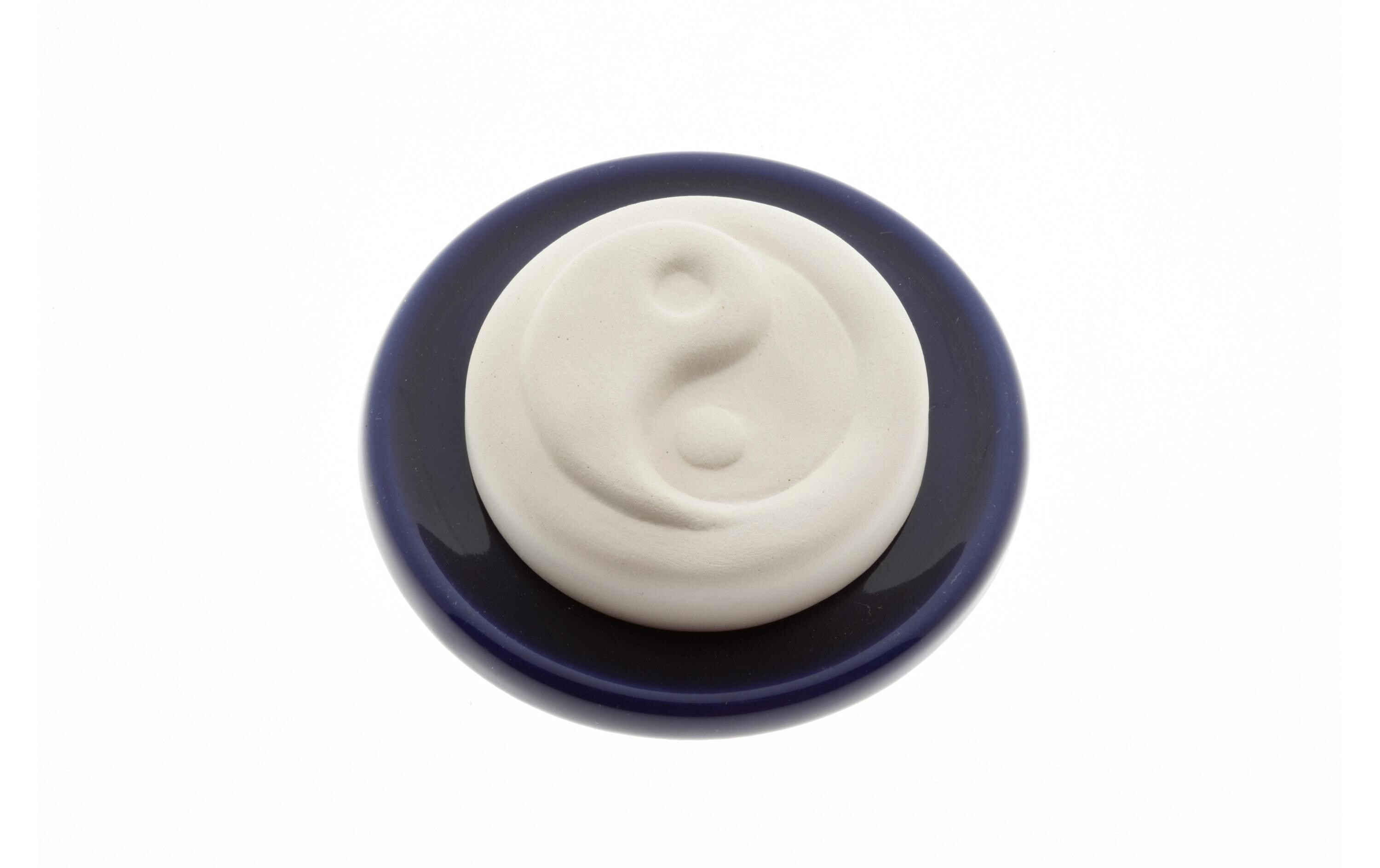 Aromastein Set Ying Yang mit Unterteller dunkelblauDuftstein Set