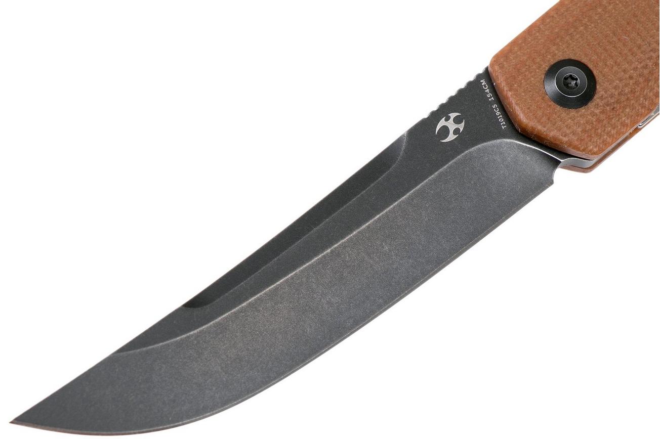 Kansept Hazakura T1019C5 Brown Micarta zakmes, Max Tkachuk design