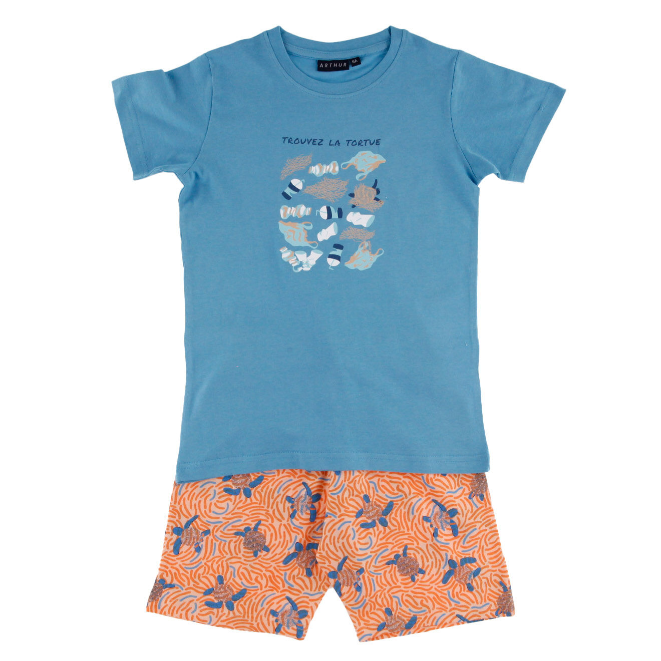 Arthur Pyjama imprimé bleu/orange