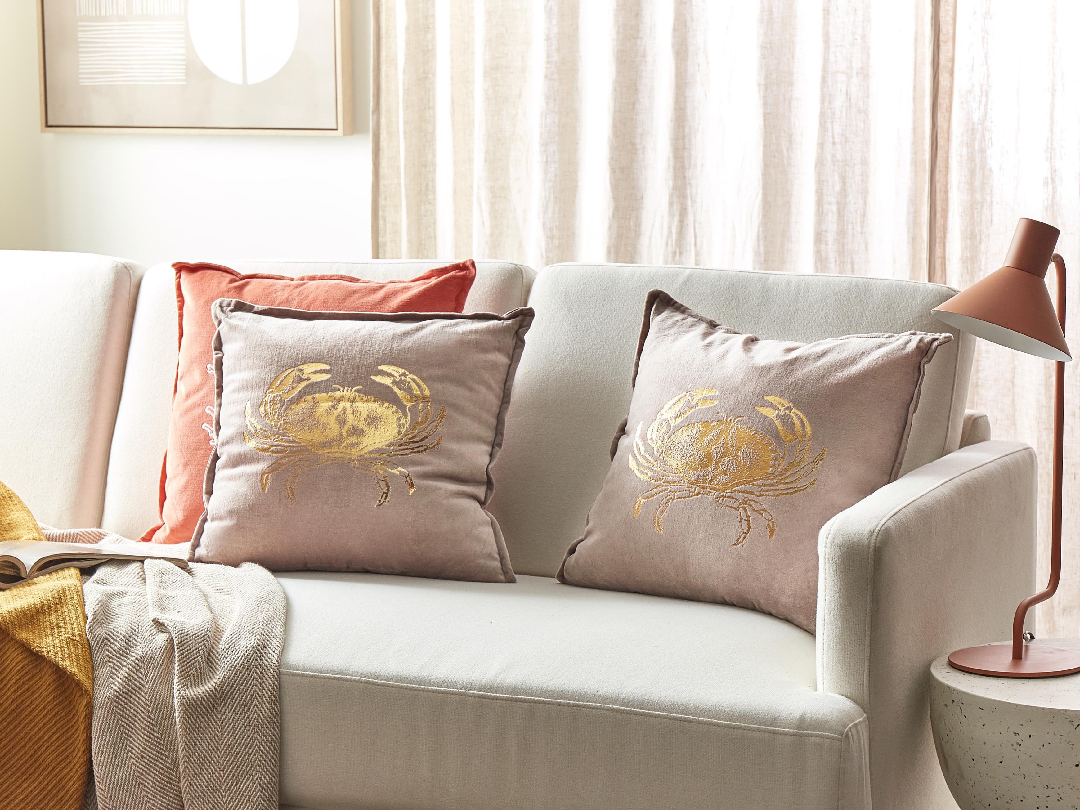 Set van 2 sierkussens BOSSIELLA Katoen 45 x 45 cm Taupe dierenprint