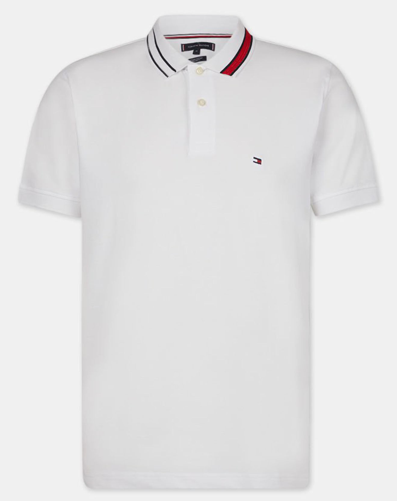 Tommy Hilfiger Polo Regular en Coton Bio mélangé Sophisticated Tipping blanc