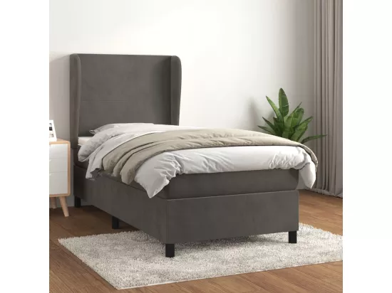 Sommier à lattes de lit avec matelas Gris foncé 100x200 cm