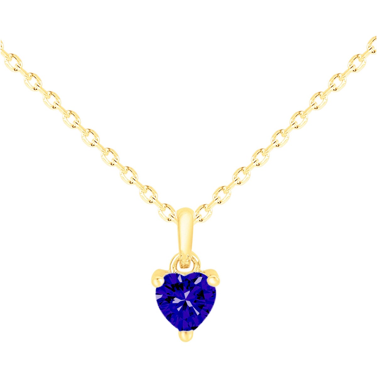 Collier en Plaqué Or avec spinelle bleu saphir