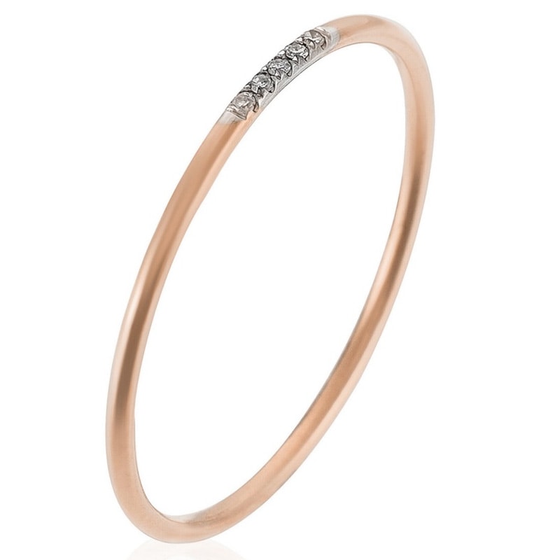 Bague Alliance Humilité - Or rose 375/1000 & diamants