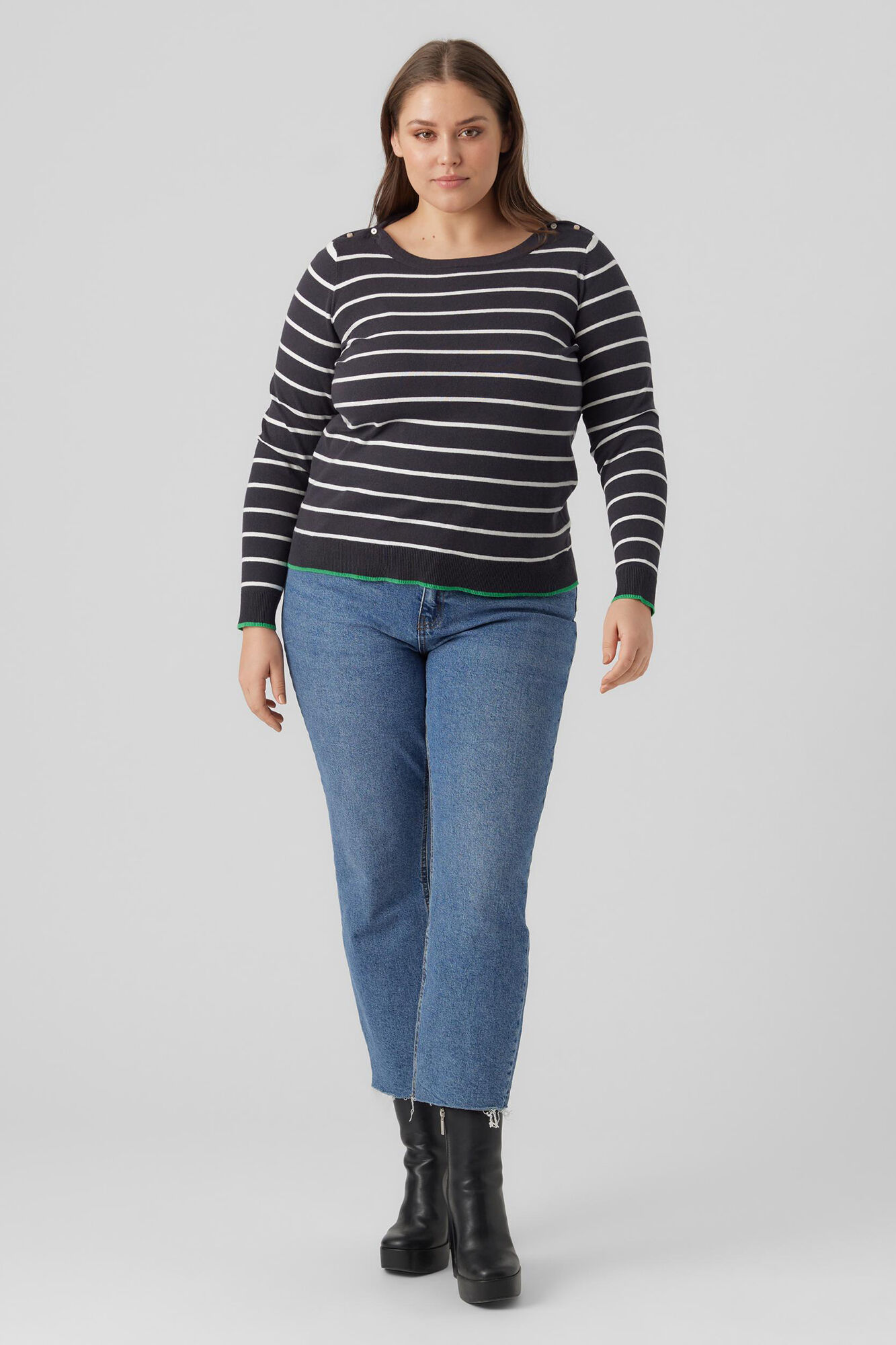Jersey raias talla grande - Negro