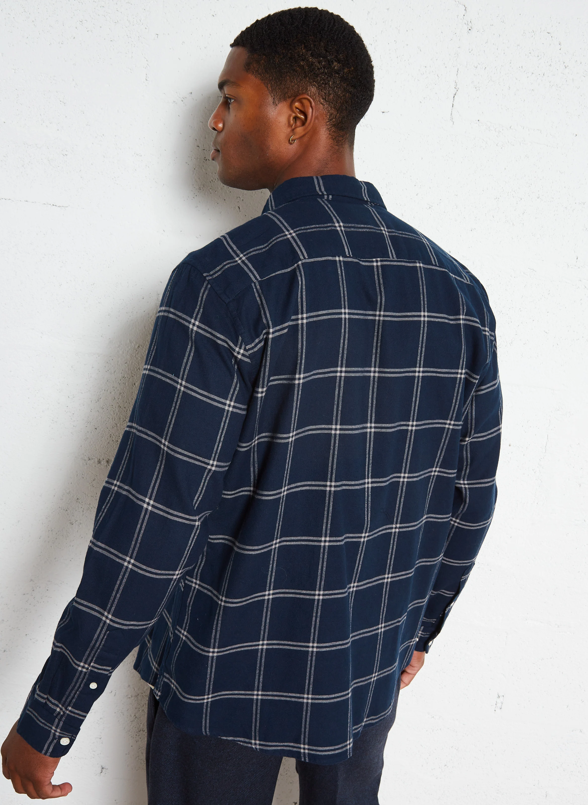 Chemise regular col classique en coton | Bleu