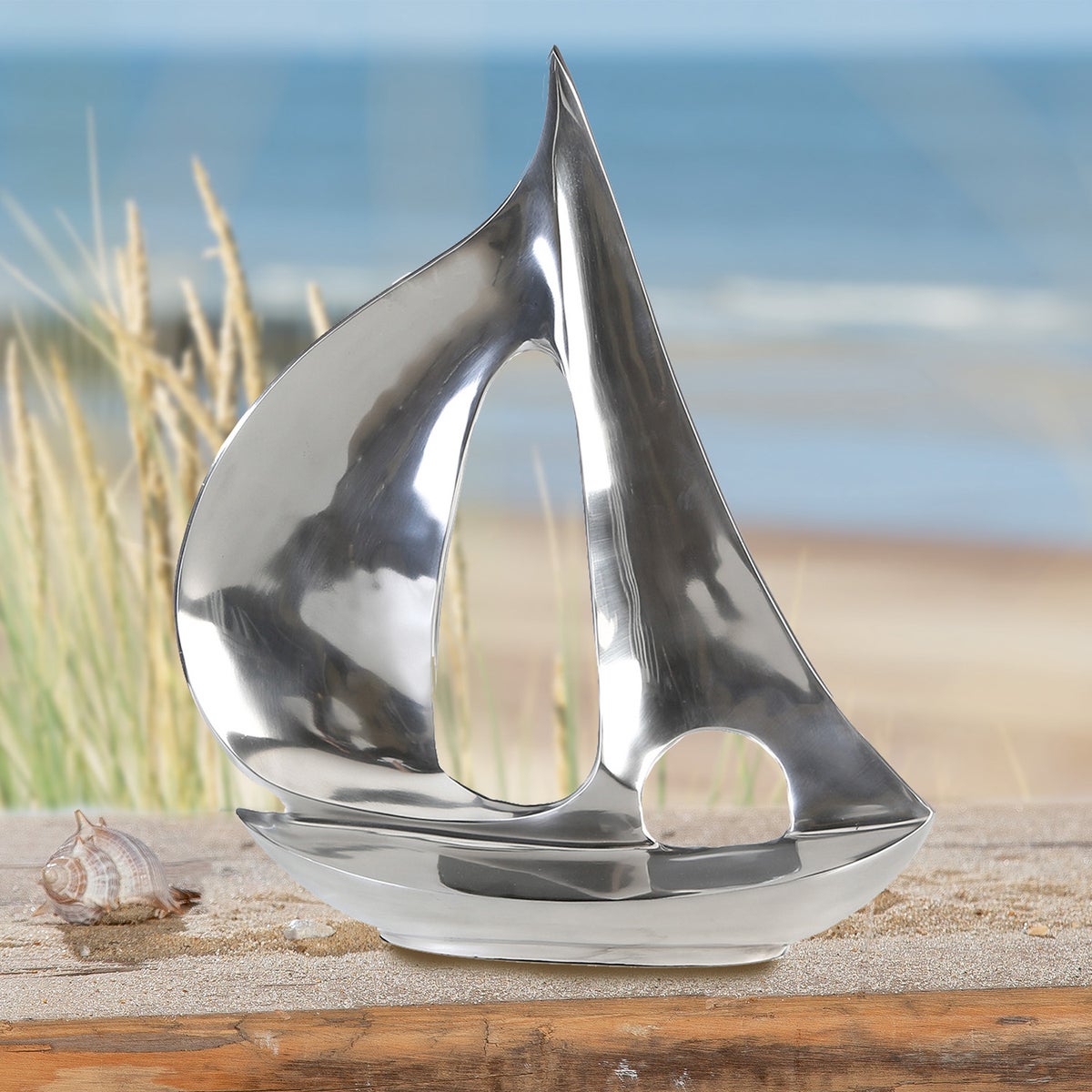 Decoratief object GILDE decoratie, hoogte 48cm, breedte 40cm, zilverkleurig aluminium