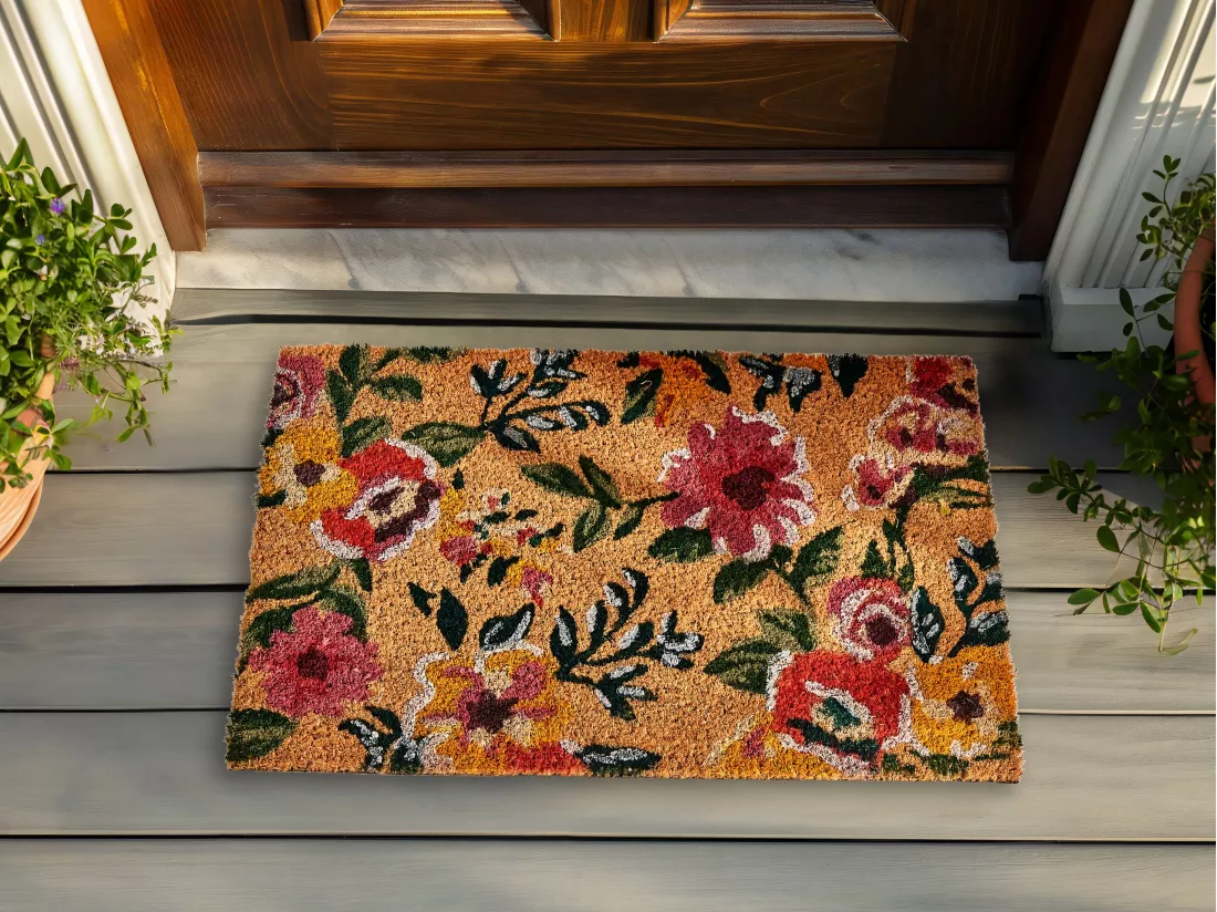 Paillasson KITA 40 x 60 cm Fibre de coco Multicolore
