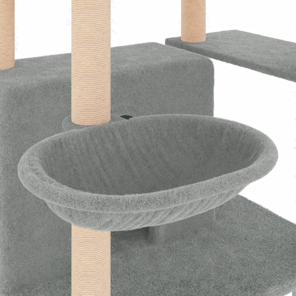 Arbre à chat avec griffoirs en sisal gris clair 166 cm