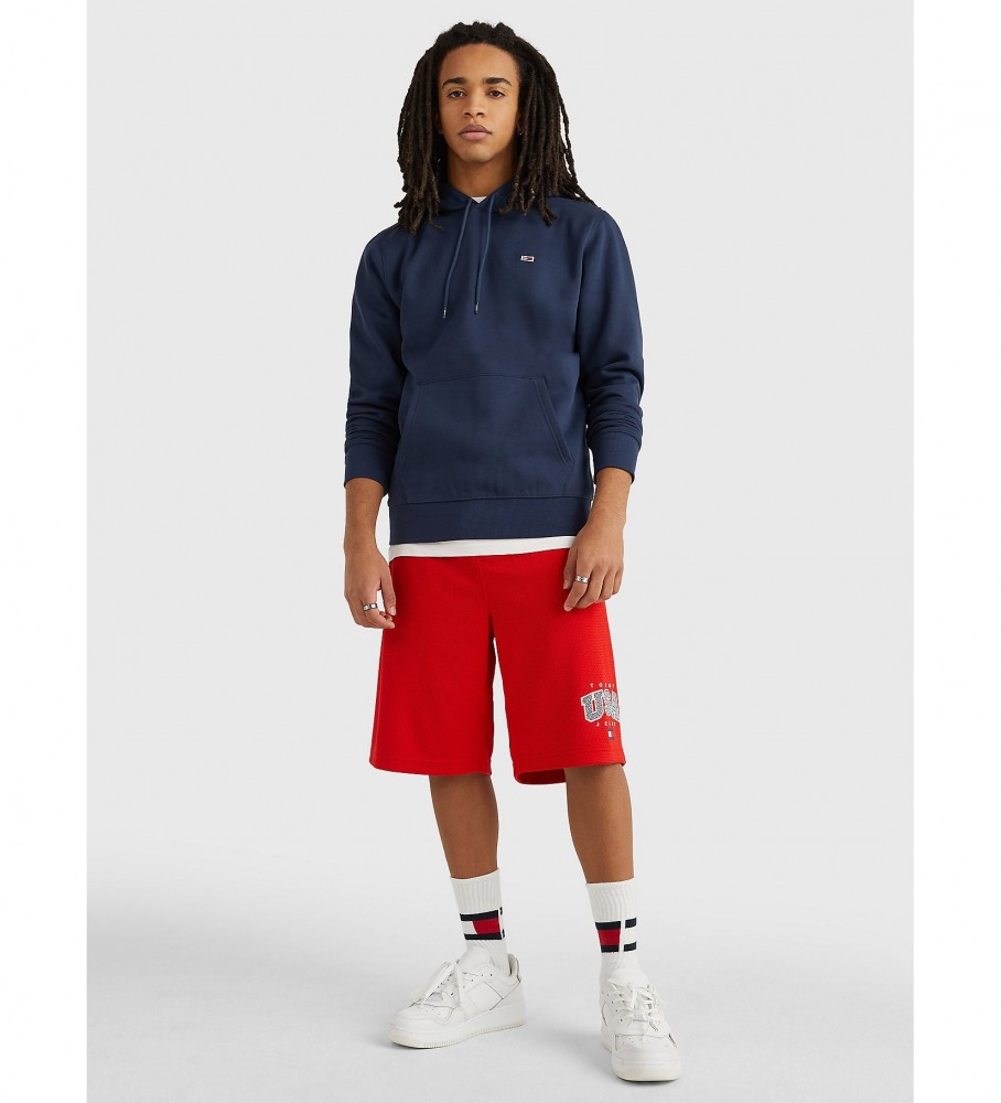 Moletom com capuz Tommy Jeans Regular Fit Fleece - Azul