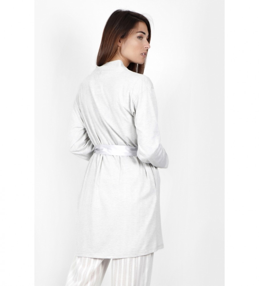 Robe básico de manga comprida Admas pérola