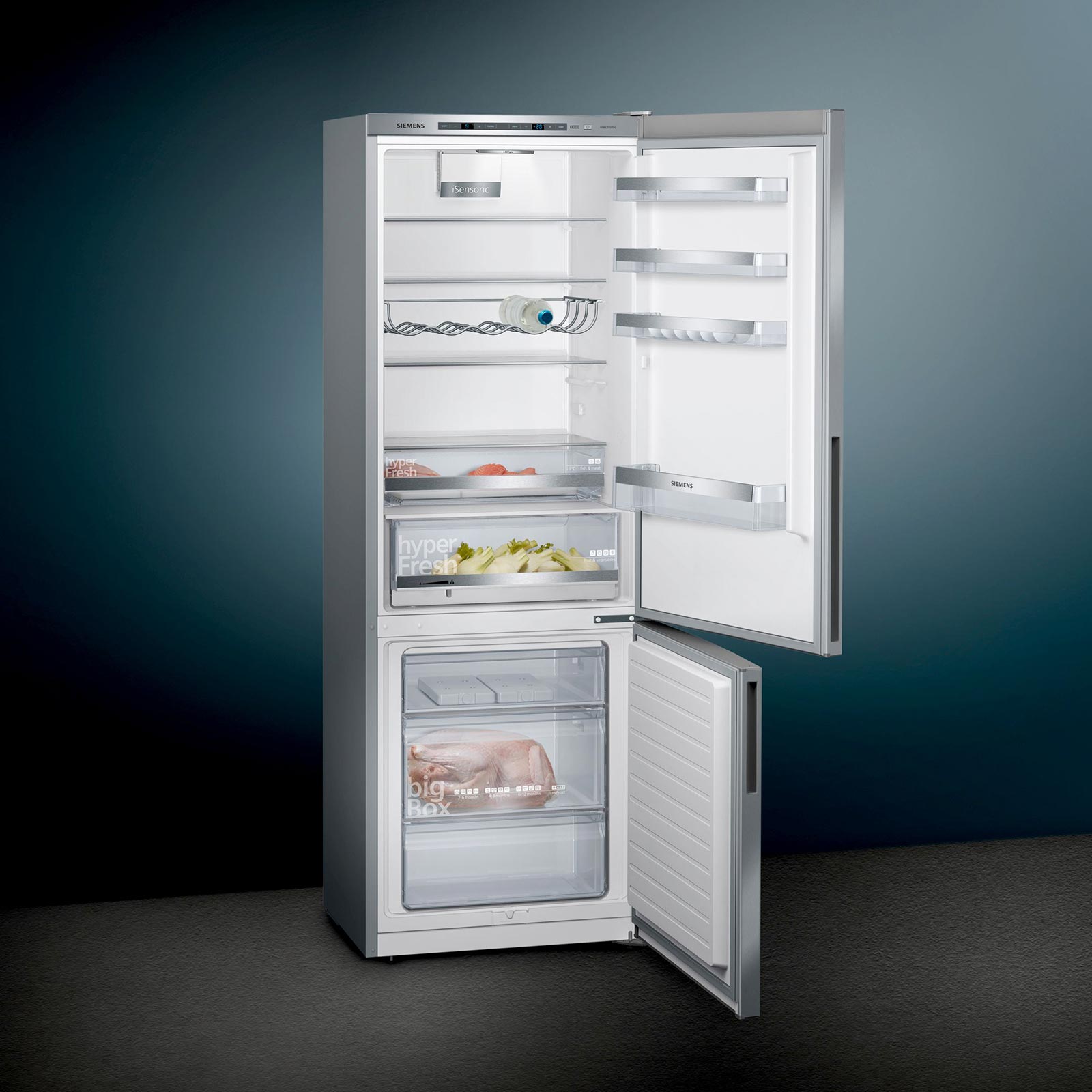 SIEMENS Kühl-Gefrierkombination KG49EAICA - silber - C