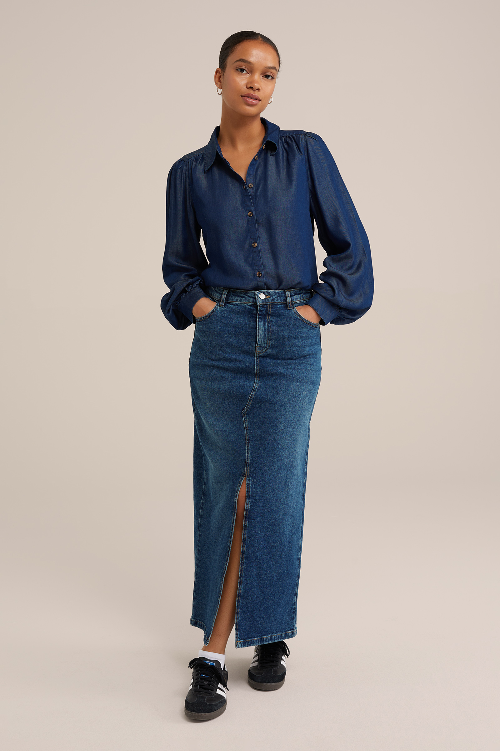 denim blouse Blue Ridge Donkerblauw