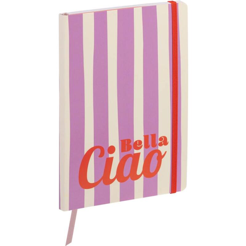 Dolce Amore, Carnet brochure souple A5 14,8x21 cm, 128 pages, ligné, marquepage, fermeture à élastique, ass.