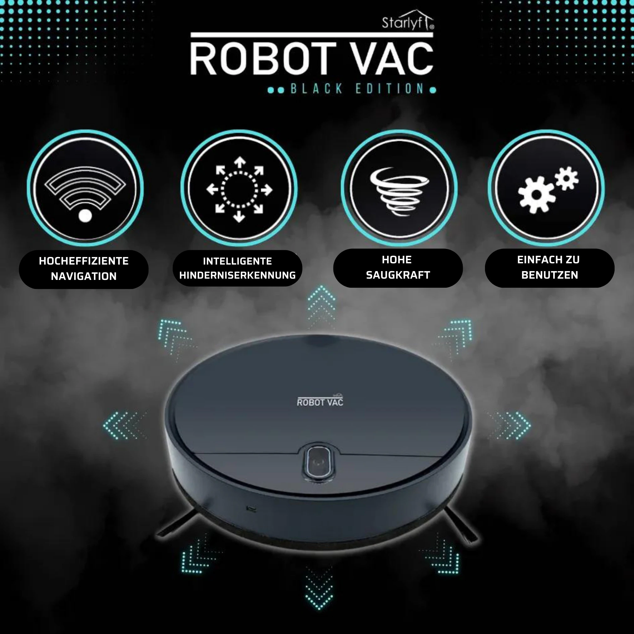 Starlyf® Saugroboter - Staubsaugerroboter mit Wischfunktion Robot Vac
