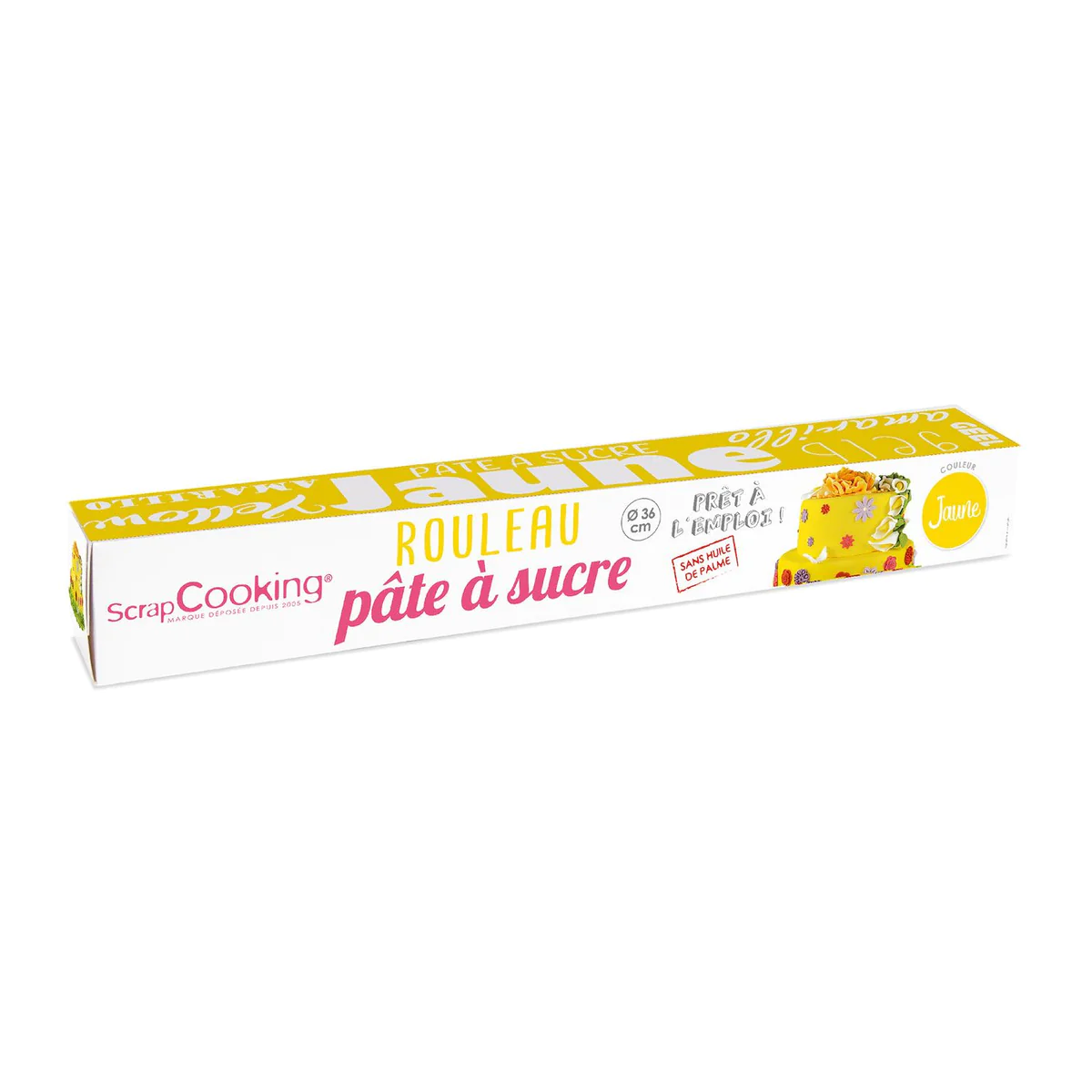 Pâte à sucre en rouleau jaune Ø 36 cm - 430 g Scrapcooking