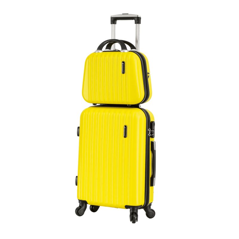 Lot valise cabine + vanity rigides 32402 Yellow
