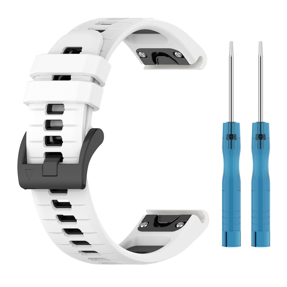 Hurtigutløsende horisontale linjer Tofarget armbåndsklokkerem for Garmin Fenix Flerfarget 22 mm