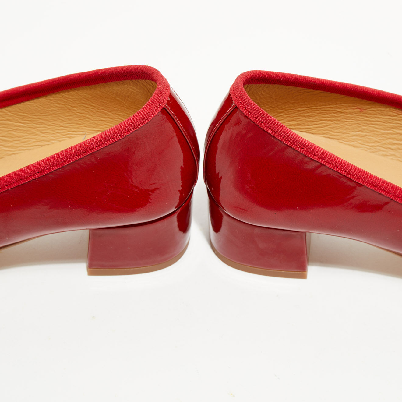 Quartier Latin Ballerines trotters en Cuir verni Diane rouges - Talon 4 cm