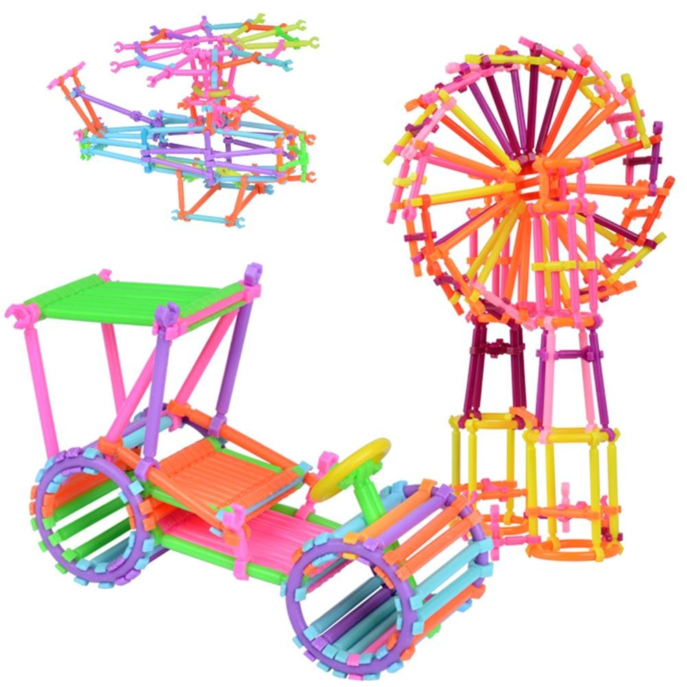 (401-tlg. Set) Kinder DIY Steck Spielzeug 3D Geometrie Lern Spiel Bausteine inkl. Aufbewahrungs Box - Assortiert