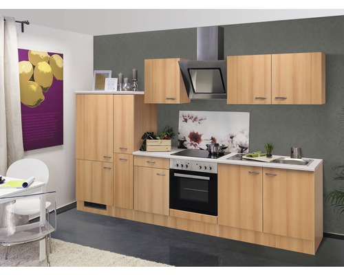 Flex Well koelkast ombouwkast voor 88cm inbouwkoelkast Nano, BxDxH 60 x 57 x 200 cm, beuken mat, gedemonteerd, scharnier omkeerbaar (links of rechts te monteren)