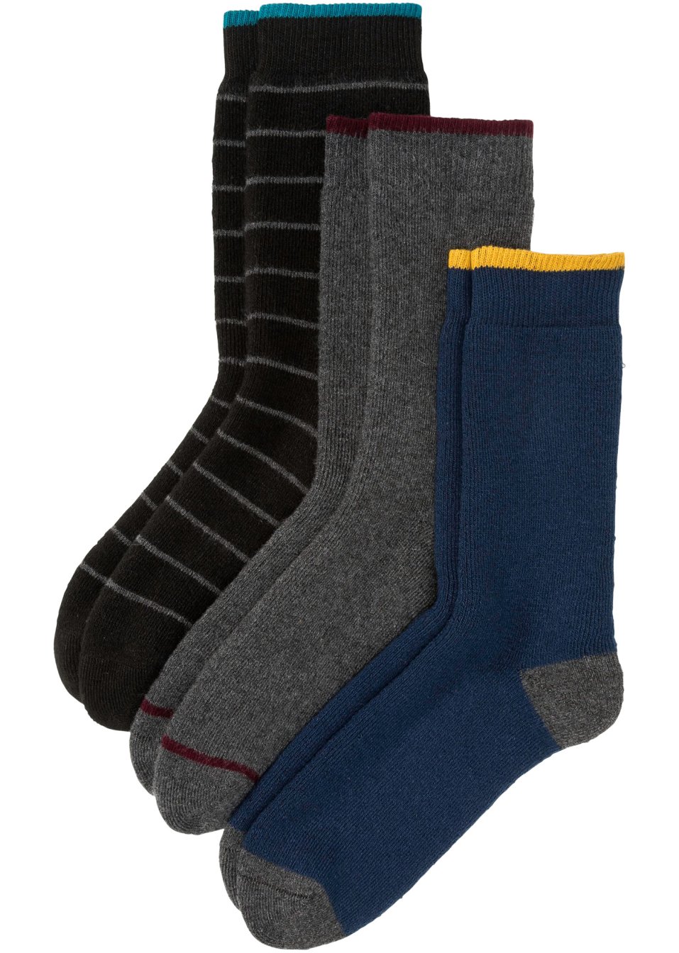 Lot de 3 paires de chaussettes thermo avec polyester recyclé