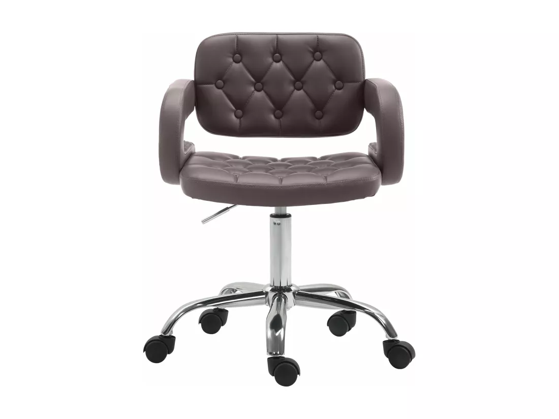 Chaise de bureau - Similicuir & Métal chromé - Marron - Dublin
