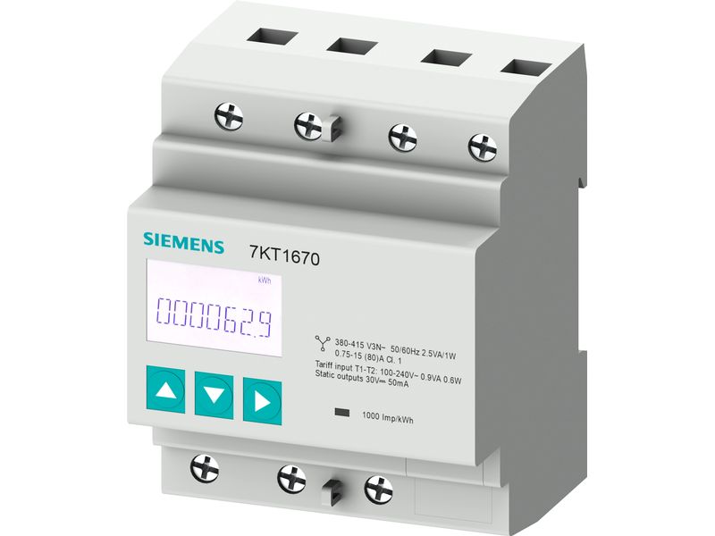 Siemens Energiemessgerät SENTRON, 3-phasig 80A Siemens 7KT1666 Strommesser