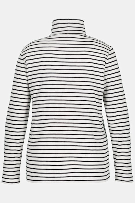 Shirt, gerippt, Slim, Rollkragen, Langarm, Biobaumwolle