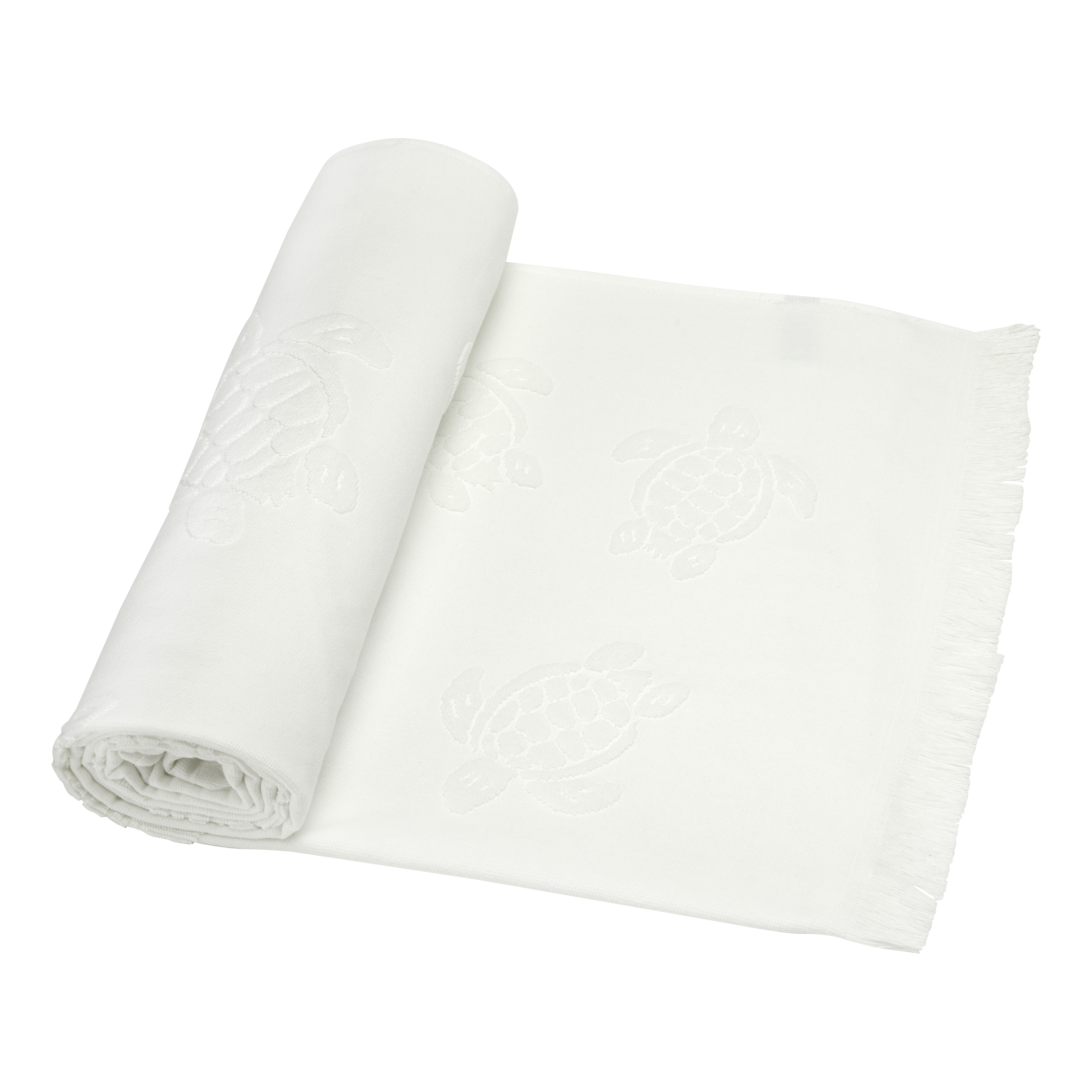Serviette de Plage Fouta Uni en coton biologique Jacquard Tortues | Serviette Vilebrequin STHU1201