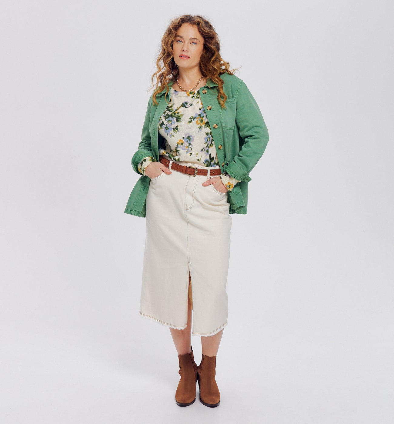 Veste surchemise ALMA - Vert foncé