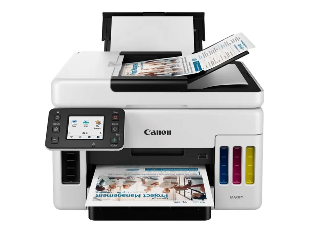 Canon MAXIFY GX6050 - Multifunktionsprinter - farve - blækprinter - kan genopfyldes - Legal (216 x 356 mm)/A4 (210 x 297 mm) (original) - A4/Legal (medie) - op til 24 ipm (udskriver) - 350 ark - LAN, Wi-Fi(n), USB 2.0, USB vært