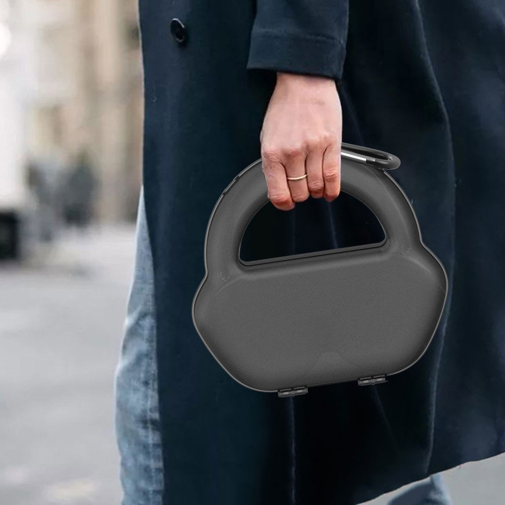 AirPods Max (2024) / AirPods Max Kunststoff Schutztasche Aufbewahrungs Case Hartschale   Karabinerhaken - Weiss