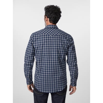 Herren-Flanellhemd kariert, Blau-Weiß