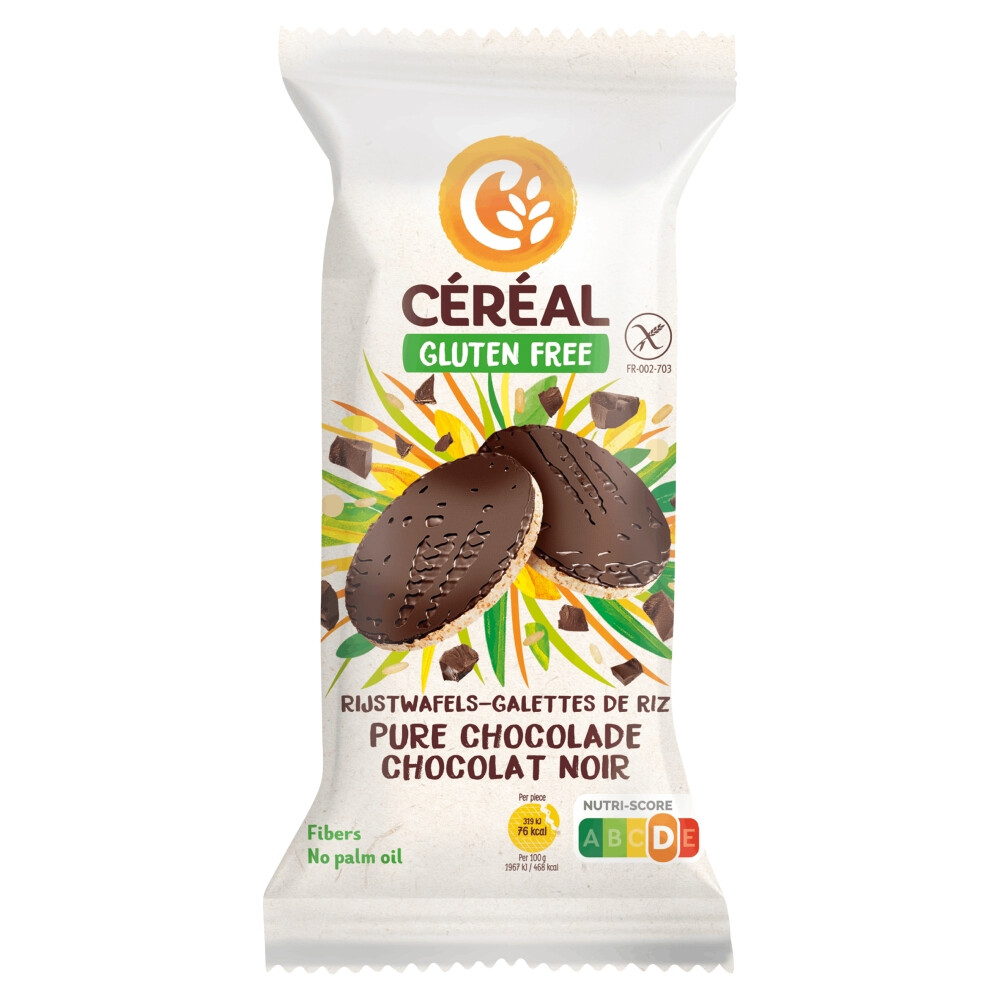 3x Céréal Rijstwafel Pure Chocolade130 gr