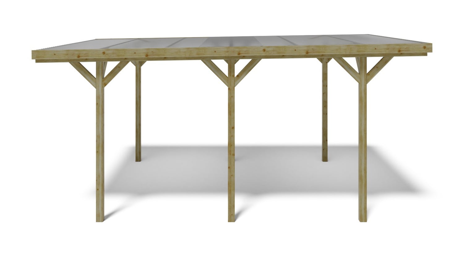 Carport garage dak 3,04x5,12 m - 15,57 m2 - PVC bekleding