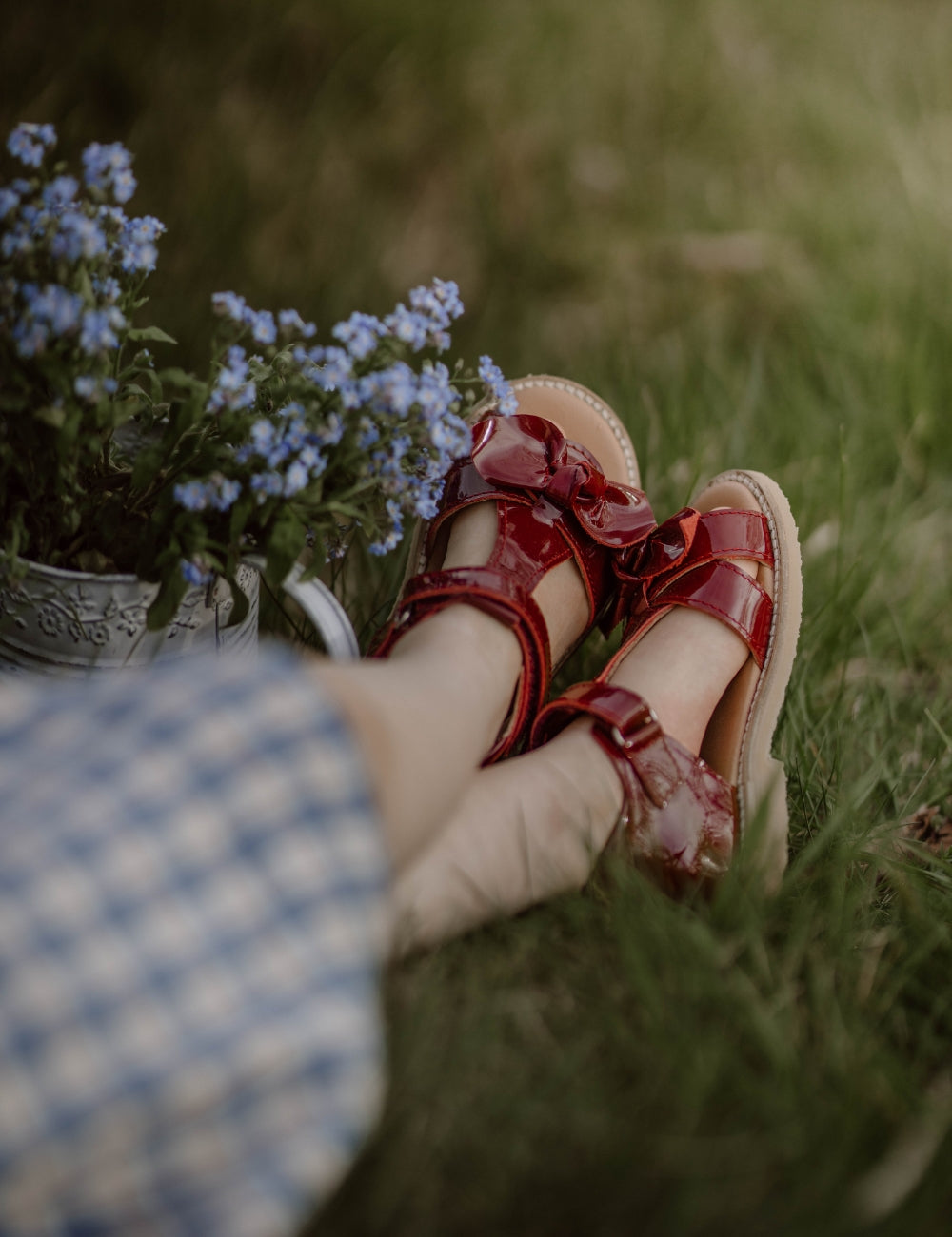 Bow Sandal - Cherry Patent