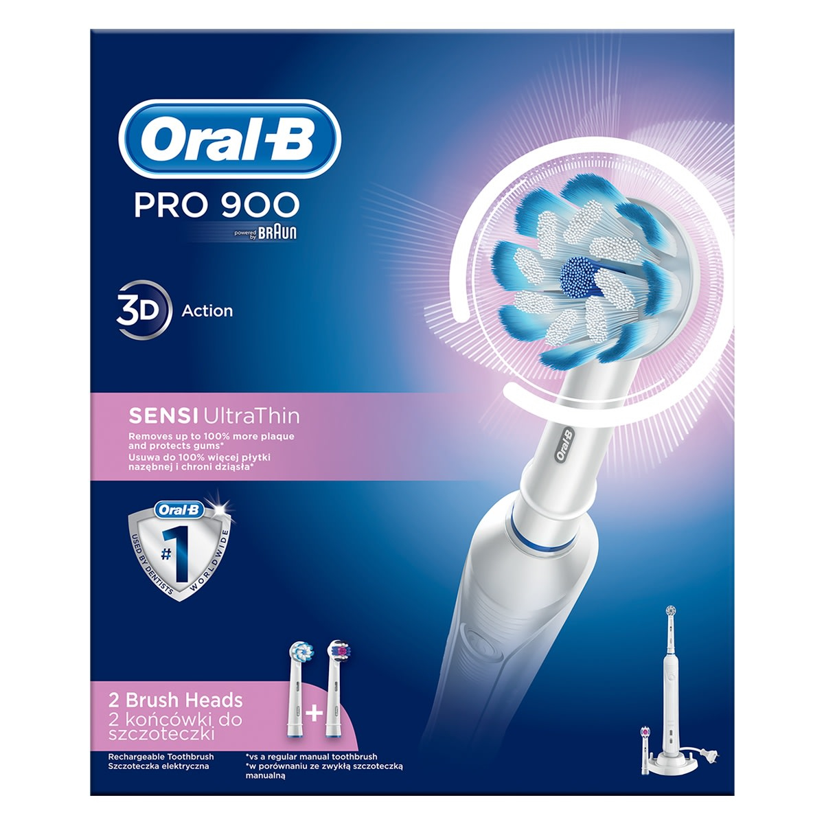 Oral-B PRO 900 Sensi Ultrathin Volwassene Roterende tandenborstel Wit