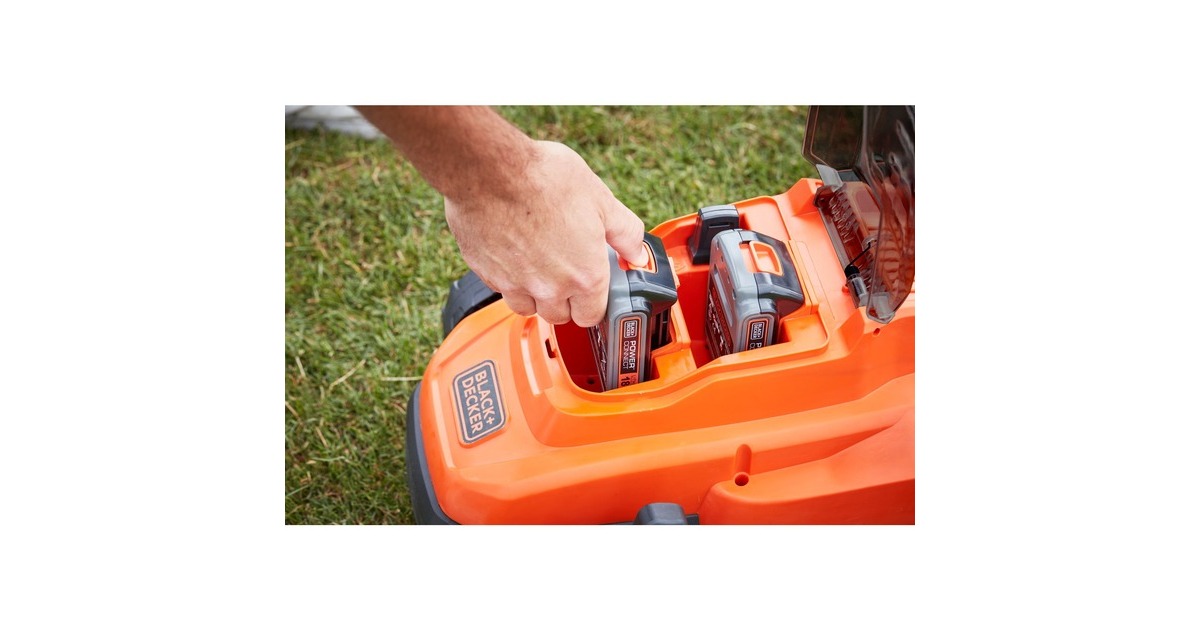 BLACK+DECKERBCMW3318L2-QW 2x 18V grasmaaier  (Oranje/zwart, 2x 18V 2.5Ah Accu en oplader inbegrepen)