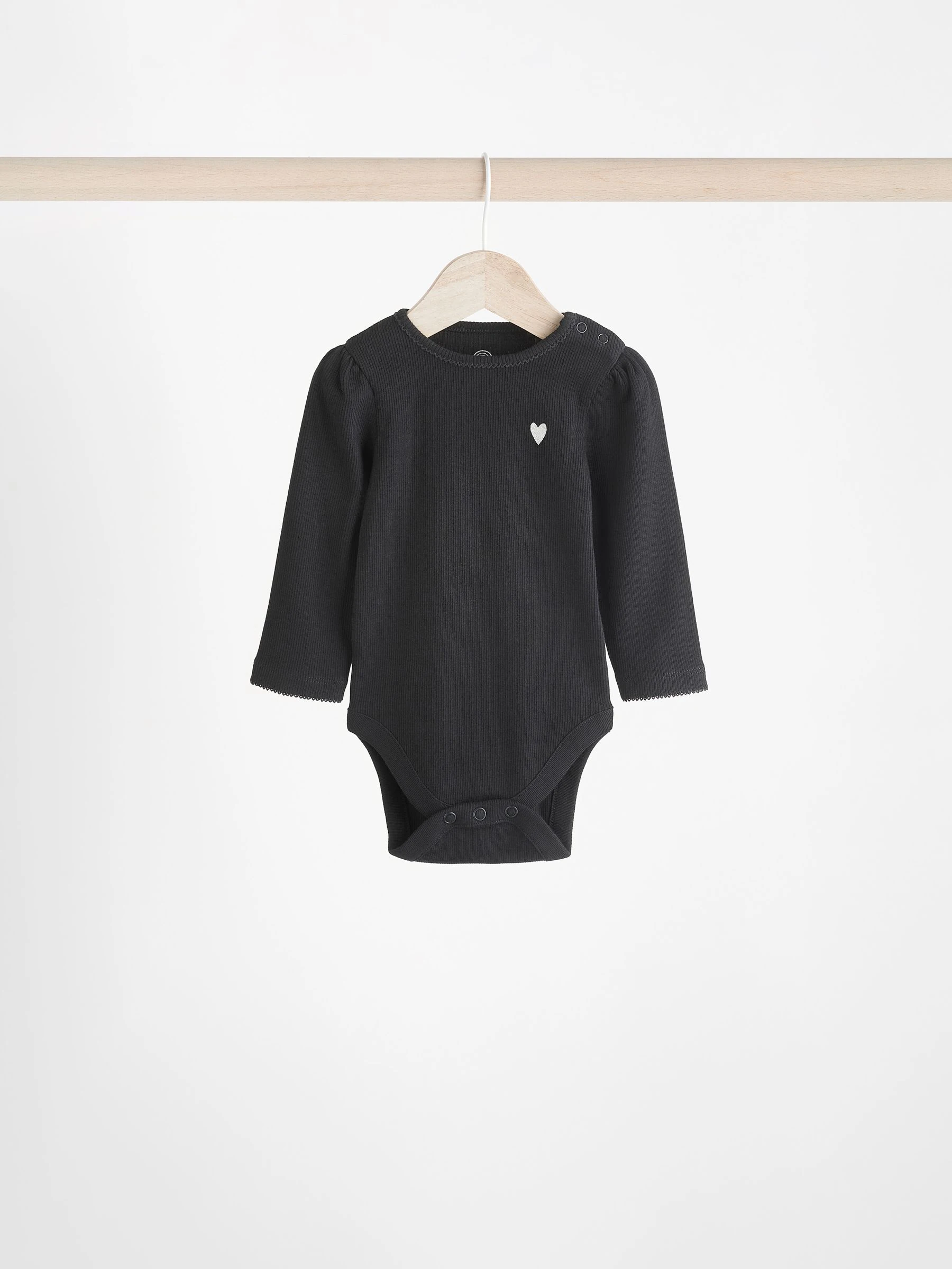 Zwart/wit - Set van 3 babyrompertjes met lange mouwen