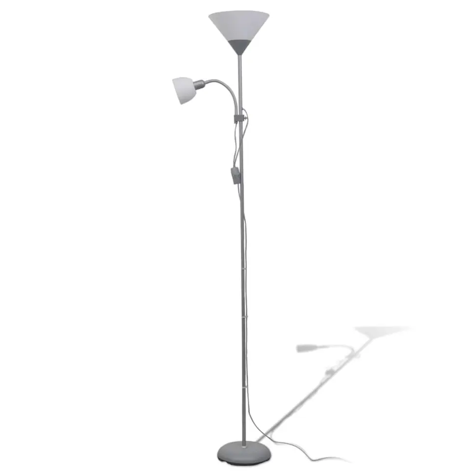 vidaXL - Staande Lamp - Grijs - Staal